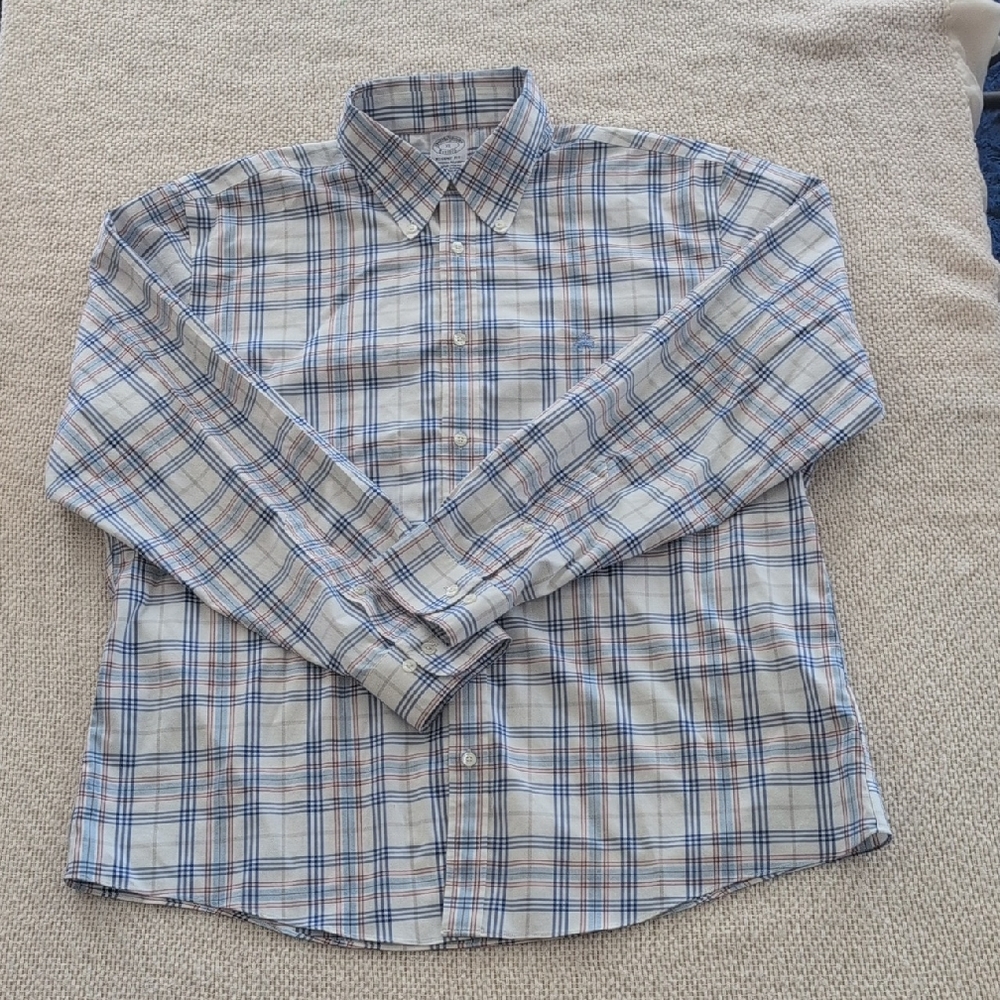 Brooks Brothers Shirt XL Button-down Red/White/Blue Plaid Business Casual